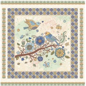 Benartex: Bird Song: Nature Walk Panel - Blue #25-4675