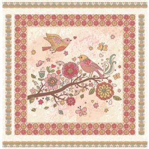 Benartex: Bird Song: Nature Walk Panel - Rose #25-4680