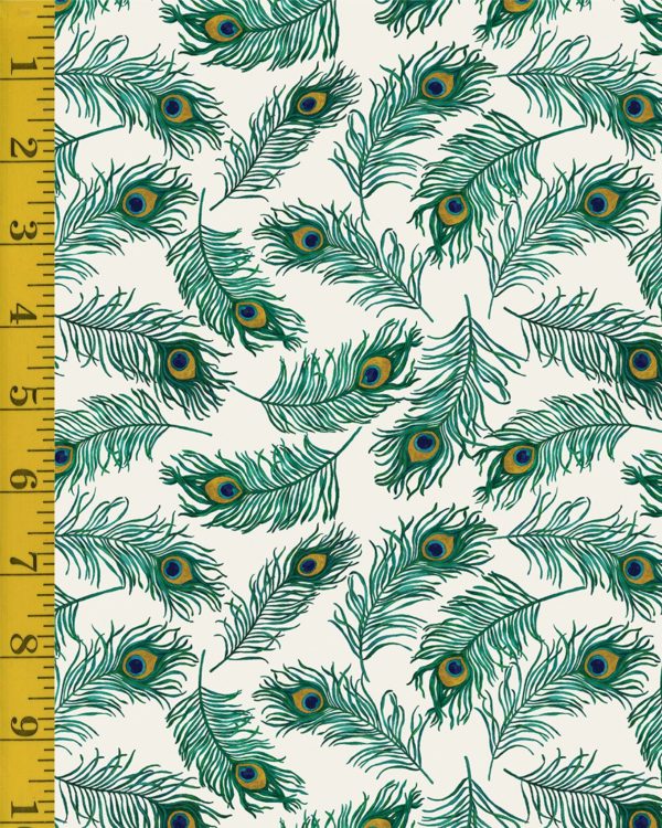 Benartex: Peacock Symphony: Feather Symphony - Ivory #25-4682