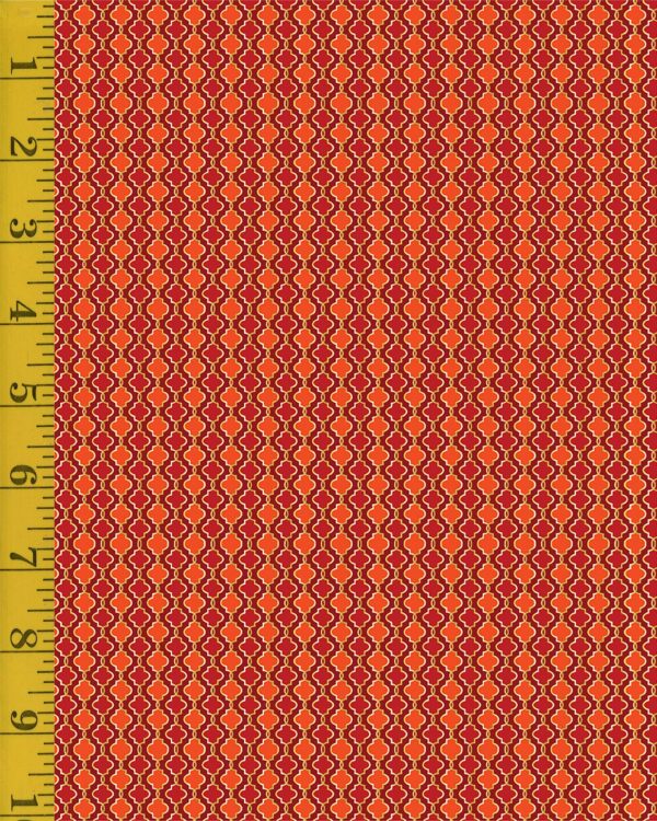 Benartex: Peacock Symphony: Geo Symphony  - Orange #25-4691