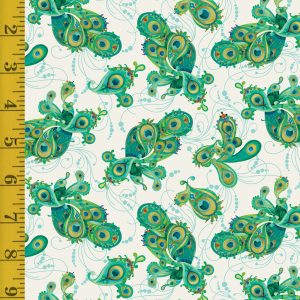 Benartex: Peacock Symphony: Butterfly Symphony Paisley - Ivory #25-4692