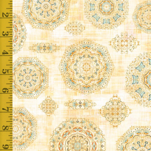 Qt Fabrics Grace & Charm: Medallion Toss - Gold #25-6479