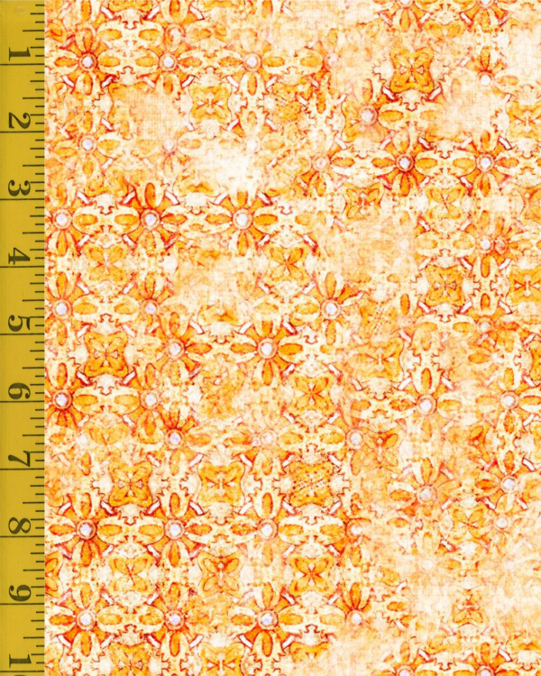 Qt Fabrics Grace & Charm: Tonal Diamond Medallion - Mandarin #25-6481