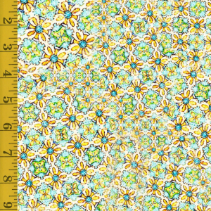 Qt Fabrics Grace & Charm: Floral Geo - Aqua #25-6484