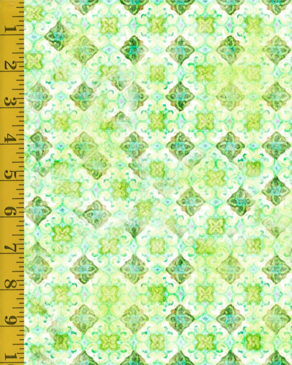 Qt Fabrics Grace & Charm: Fiamond Medallion - Spring Green #25-6485