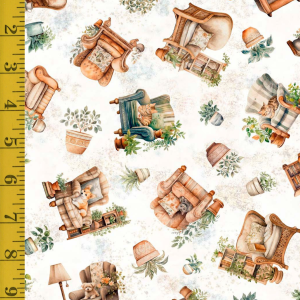 Qt Fabrics Home Sweet Home: Comfy Chairs - Beige #25-6489