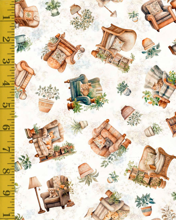 Qt Fabrics Home Sweet Home: Comfy Chairs - Beige #25-6489