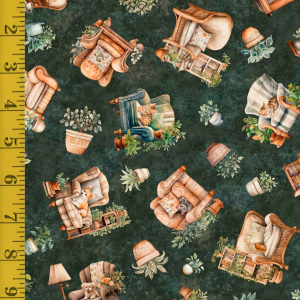 Qt Fabrics Home Sweet Home: Comfy Chairs - Forest #25-6491
