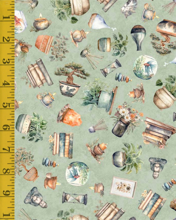 Qt Fabrics Home Sweet Home: Home Décor - Sage #25-6495