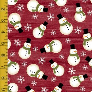Benartex: Crossroads Snowman - Flannel Red Ben-25-4719