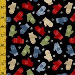 Benartex: Merry Mittens - Flannel Black Ben-25-4720