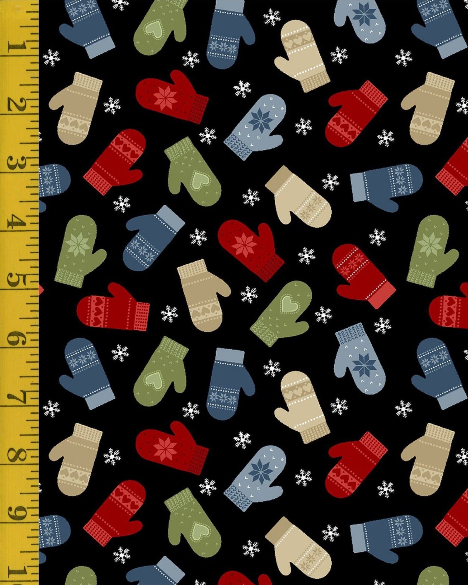 Benartex: Merry Mittens - Flannel Black Ben-25-4720