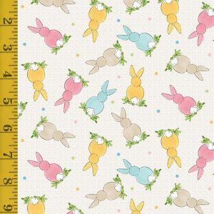 Henry Glass: Peek A Boo Bunnies - Tossed Bunnies, Cream glass-25-1101