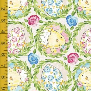 Henry Glass: Peek A Boo Bunnies - Easter Wreaths, Cream Riley-25-1104