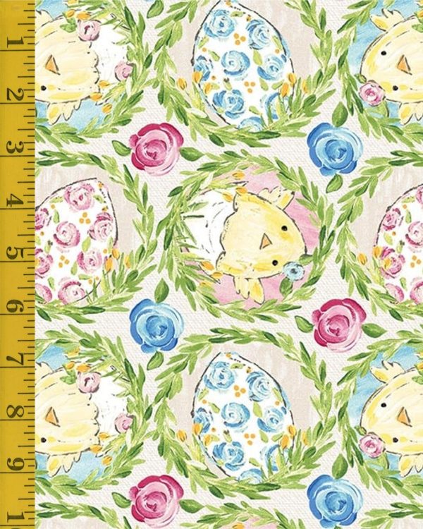 Henry Glass: Peek A Boo Bunnies - Easter Wreaths, Cream Riley-25-1104
