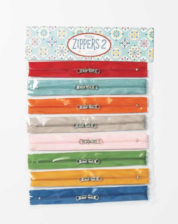 Riley Blake Designs: Calico Zippers 2- 16 Inch 8 Assorted Colors, MOQ 1 Each - Riley-25-8498