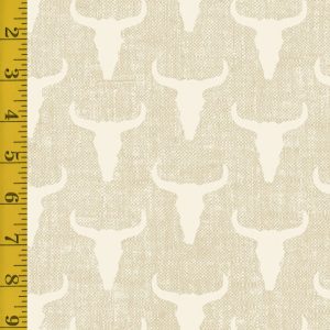 Andover Fabrics Ranch Hand Burlap Skull Charolais - Cream - 25-1365