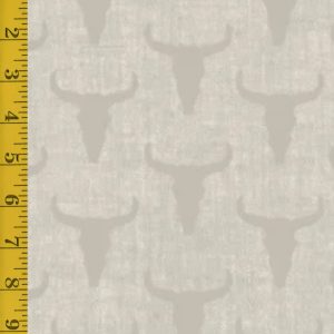 Andover Fabrics Ranch Hand Burlap Skull Holstein - Gray - 25-1366