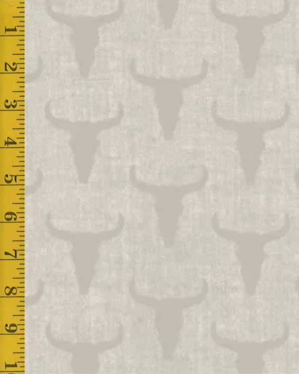 Andover Fabrics Ranch Hand Burlap Skull Holstein - Gray - 25-1366