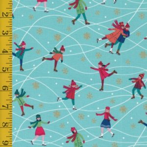 Andover Fabrics Skaters by Makower UK Skaters - Teal - 25-1368