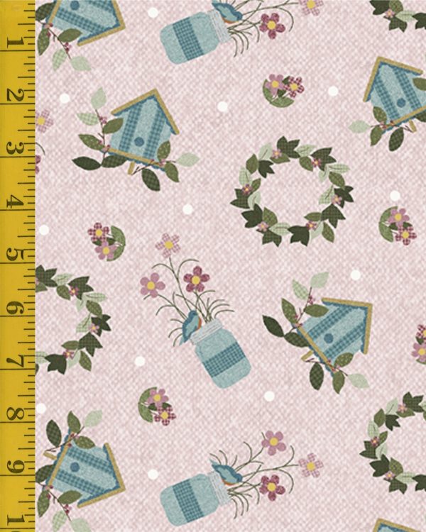 Benartex A Wooly Garden: Garden Toss - Light Pink #25-4727