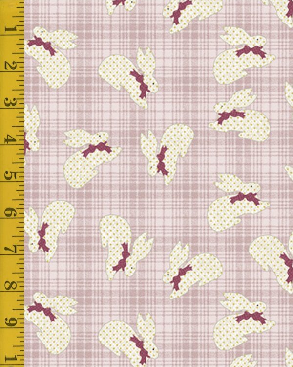 Benartex A Wooly Garden: Bunnies - Pink #25-4735