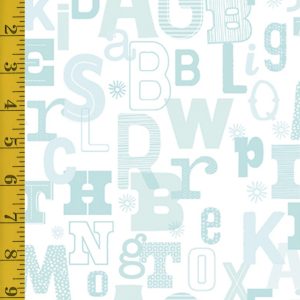 Benartex Adorable Alphabet: Tonal Alphabet - Light Teal #25-4741