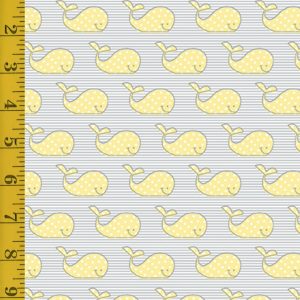 Benartex Adorable Alphabet: Adorable Whale - Yellow/Grey #25-4744