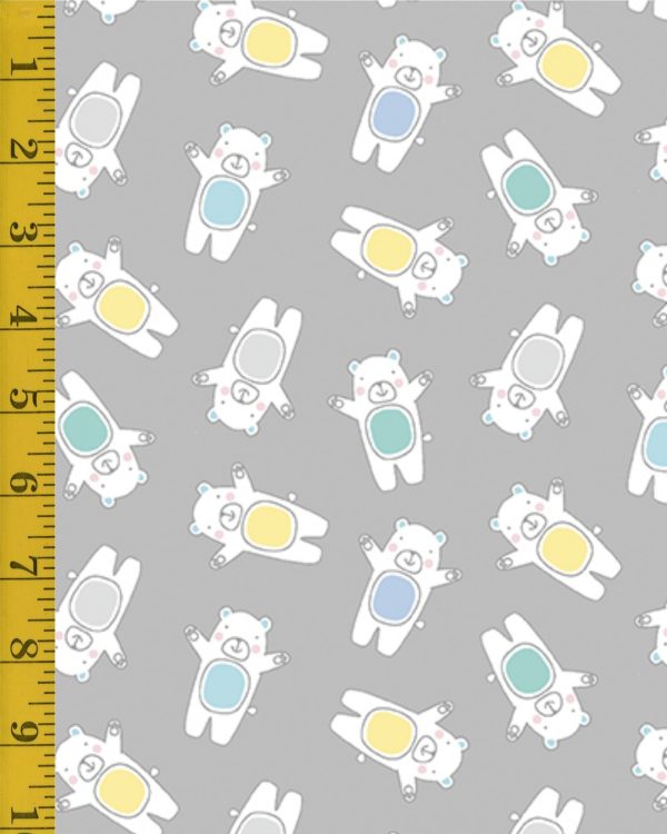 Benartex Adorable Alphabet: Adorable Bear - Grey #25-4745
