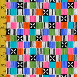 Qt Fabrics Flowerful: Geo Squares - Multi #25-6517