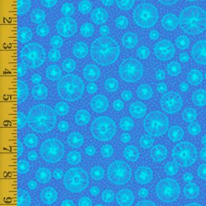 Qt Fabrics Flowerful: Linear Circles - Blue #-25-6526