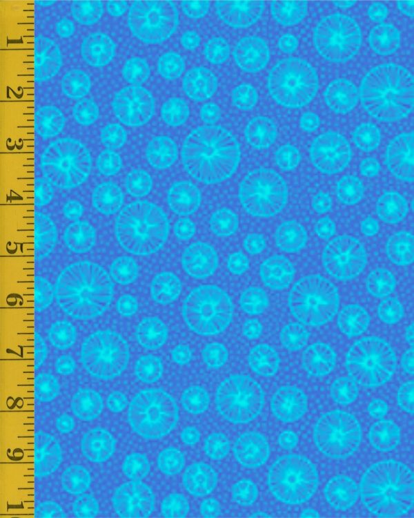 Qt Fabrics Flowerful: Linear Circles - Blue #-25-6526