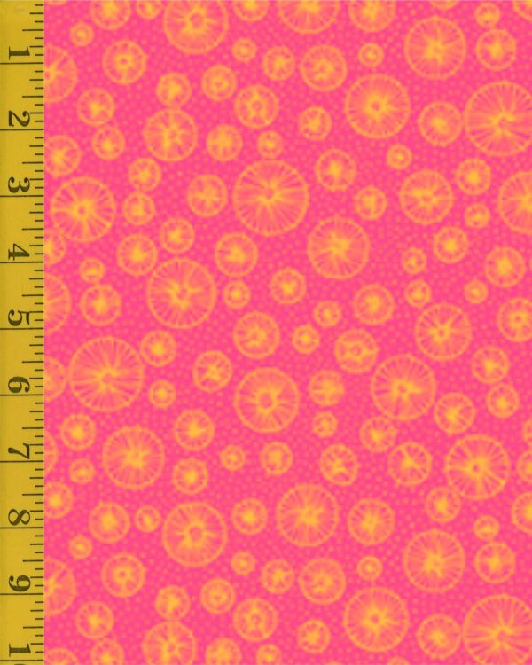 Qt Fabrics Flowerful: Linear Circles - Pink #25-6528