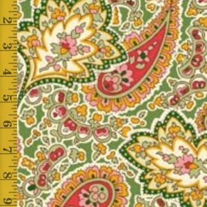 Qt Fabrics Vintage Blooms: Packed Paisley - Green #25-6529