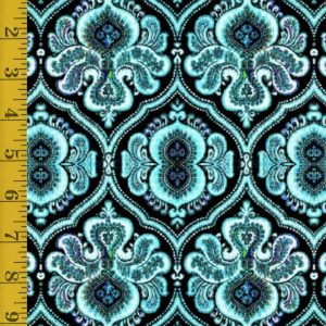 Qt Fabrics Potpourri: Paisley Medallions - Turquoise #25-6533