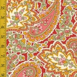 Qt Fabrics Vintage Blooms: Packed Paisley - Red #25-6536