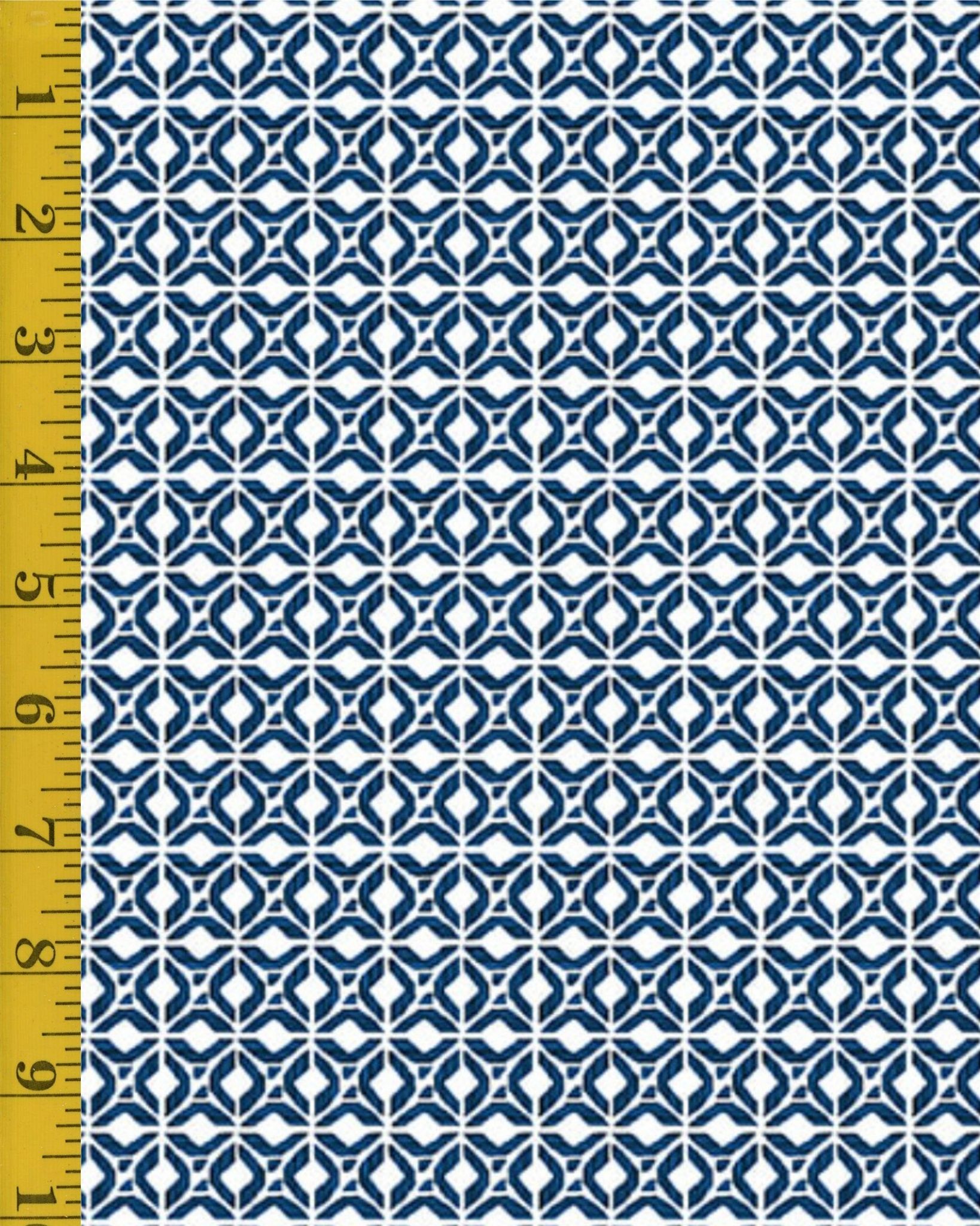 Benartex Fabrics Bluesette: Tile Medallion – White/Blue – 25-4769