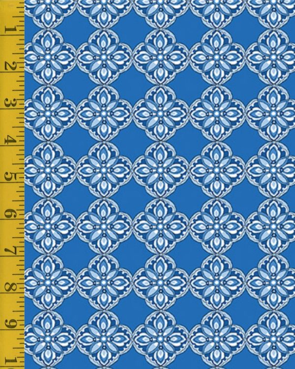 Benartex Fabrics Bluesette: Diamond Medallion - Ocean Blue - 25-4768
