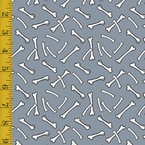 Benartex Fabrics Glow-O-Saurus: Dino Bones - Gray - 25-4778