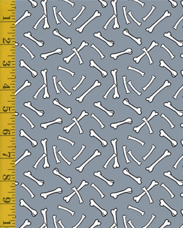 Benartex Fabrics Glow-O-Saurus: Dino Bones - Gray - 25-4778