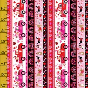 Benartex Fabrics Love You Fur-Ever: Love You Stripe - Multi - 25-4786
