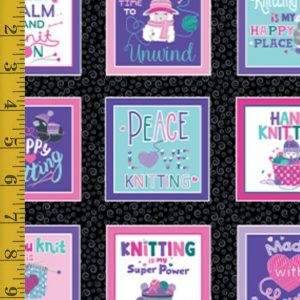 Benartex Fabrics Love Ewe More: Love Ewe Boxes - Black - 25-4791