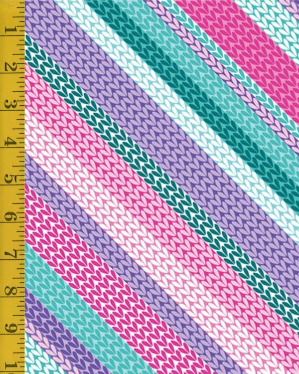 Benartex Fabrics Love Ewe More: Knitted Texture Stripe - Multi - 25-4793