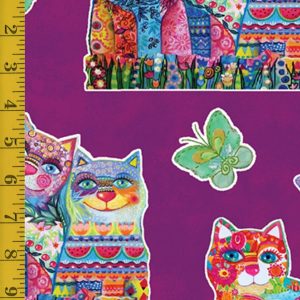 Benartex Fabrics Sunshine Cats: Sunshine Cats - Plum - 25-4810