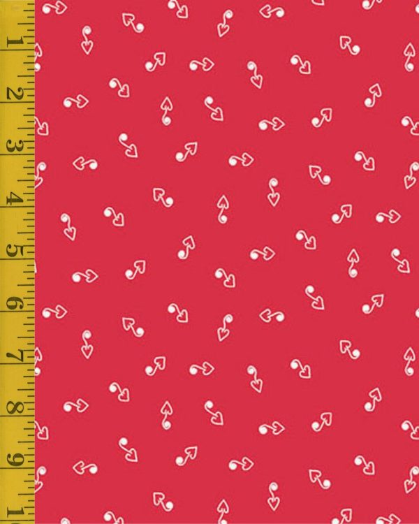 Andover Fabrics Heart and Soul: Hook Heart - Red - 25-1387
