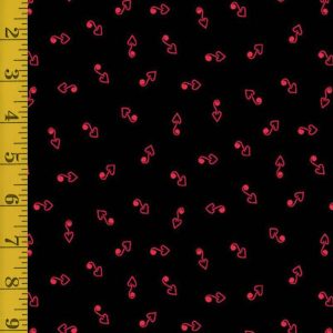 Andover Fabrics Heart and Soul: Hook Heart - Black - 25-1388