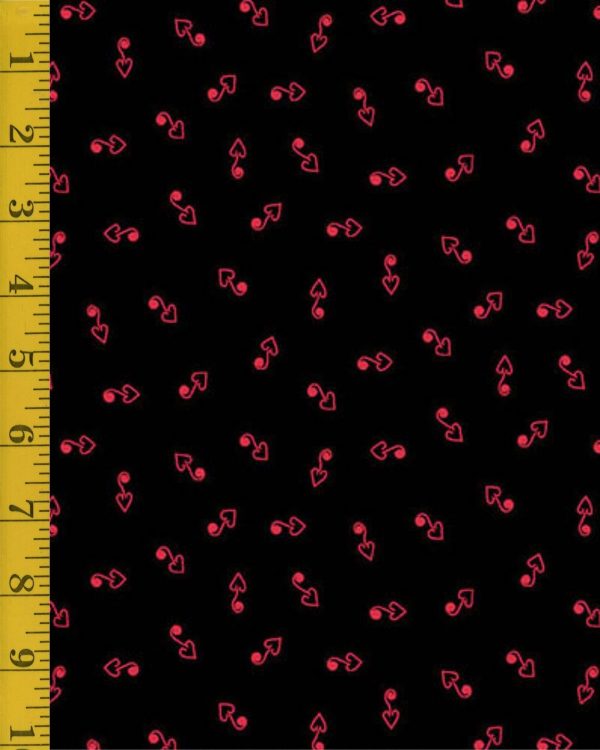 Andover Fabrics Heart and Soul: Hook Heart - Black - 25-1388