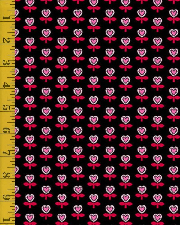 Andover Fabrics Heart and Soul: Love Blooms: Black - 25-1389