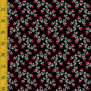 Andover Fabrics Heart and Soul: Heart Vine - Black - 25-1391