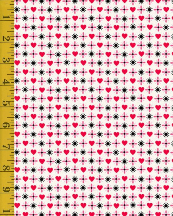Andover Fabrics Heart and Soul: Heart and Flowers - White - 25-1393